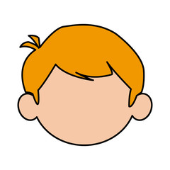 beautiful little face boy cute child smiling vector illustration
