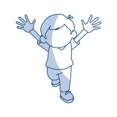 cute boy character comic young happy icon vector illustration