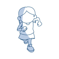 happy cute child girl cartoon character vector illustration