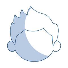 little boy face cartoon kid male vector illustration