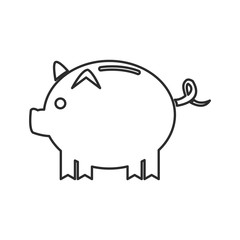 cartoon piggy money security bank icon vector illustration