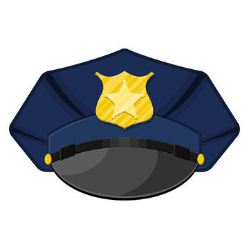 Police peaked cap with gold cockade.