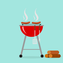 Sausages on the grill