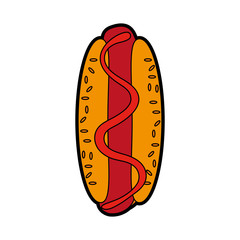 hot dog fast food icon image vector illustration design 