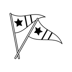 sports celebratory flags icon image vector illustration design  black line
