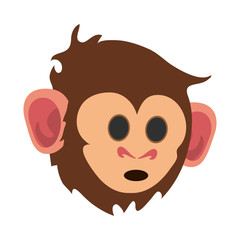 Fototapeta premium surprised cute expressive monkey cartoon icon image vector illustration design 