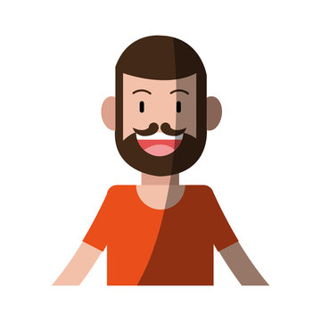 happy smiling man with full beard and mustache  icon image vector illustration design 