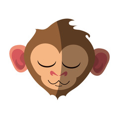relaxed or in bliss cute expressive monkey cartoon  icon image vector illustration design 