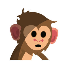 surprised cute expressive monkey cartoon  icon image vector illustration design 