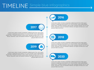 Simple blue timeline 12, infographics vector
