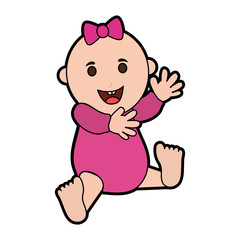 happy smiling female baby icon image vector illustration design 