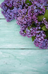 liac on turquoise wooden surface