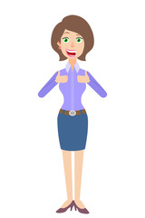 Fototapeta premium Businesswoman showing thumb up