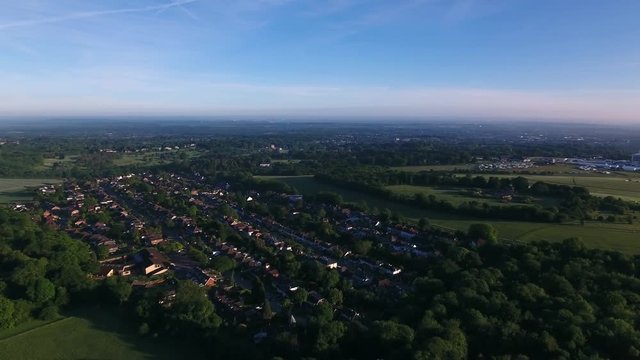 Aerial view of Epsom, Surrey, UK.
