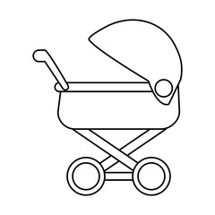 baby stroller icon image vector illustration design  black line