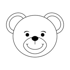 teddy bear baby or shower related icon image vector illustration design black line