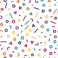 Colorful geometrical shapes, seamless background, vector illustration