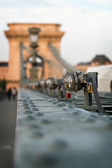 Fototapeta na wymiar padlocks on the bridge