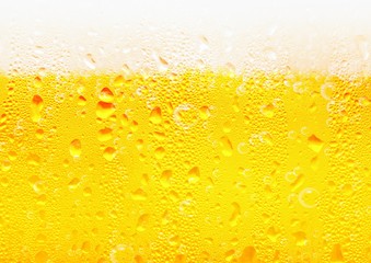 ビールの入った冷えたグラスのクローズアップ