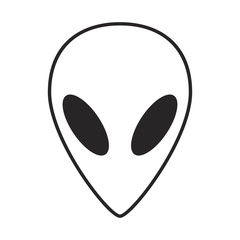 Naklejka premium Alien, ufo face outline vector symbol icon design.