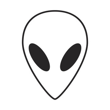 Alien, ufo  face outline vector symbol icon design.