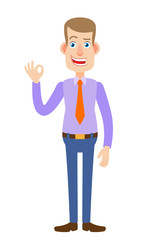 Businessman showing a okay hand sign