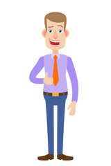 Businessman showing thumb up