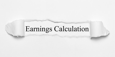 Earnings Calculation on white torn paper