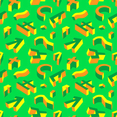 Abstract geometric seamless pattern. Background with three-dimensional shapes.