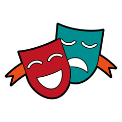 theater masks concept icon image vector illustration design 