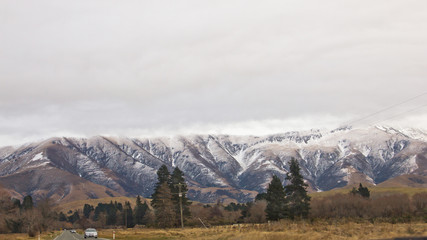Fototapeta premium Snow melting view at New Zealand