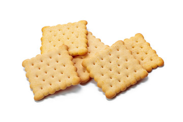 Cracker cookies isolated on white background