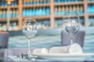Blurred image of restaurant interior