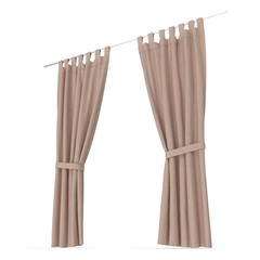 Vertical curtain isolated on white. 3D illustration