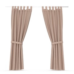 Curtain isolated on a white. Front view. 3D illustration