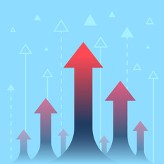 Arrows up, increase and success business illustration vector