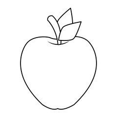 whole apple icon image vector illustration design  black line