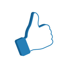 Like symbol, social media icon thumb up, vector illustration