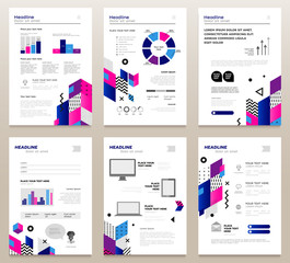 Presentation booklets - vector template a4 pages set
