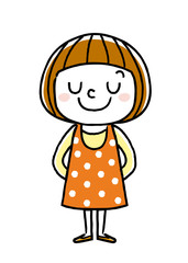 女の子：照れる、リラックス