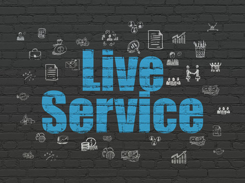 Business concept: Live Service on wall background