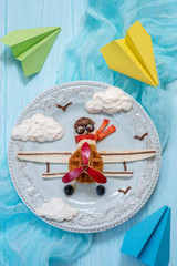 Funny Airplane breakfast for kids