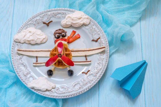 Funny Airplane breakfast for kids