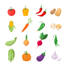 Vegetables - modern vector icons set