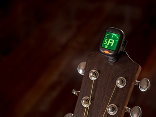 tuner for Guitar , A sound, Fifth String ,clip on guitar head