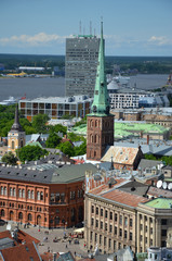 Naklejka premium Vista dalla Chiesa di San Pietro a Riga