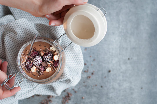 Chocolate Protein Smoothie Bowl (Jar)