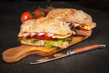 Delicious ciabatta sandwich