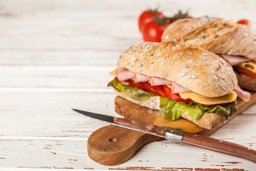 Delicious ciabatta sandwich