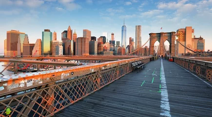 Papier Peint photo Lavable New York New York, pont de Brooklyn, États-Unis d& 39 Amérique